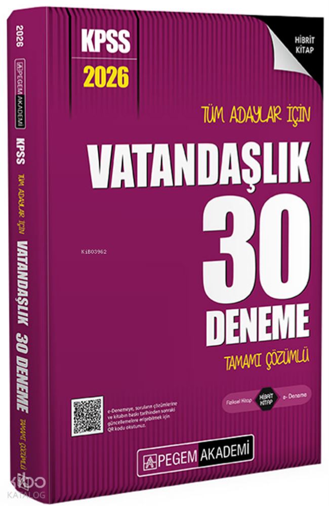 PEGEM AKADEMİ / KPSS 2026 TÜM.A.İ VATANDAŞLIK 30 DEN