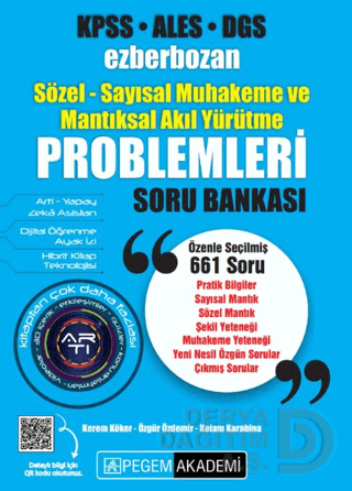 PEGEM AKADEMİ / KPSS ALES DGS EZBERBOZAN PROBLEMLERİ SORU BANKASI (SÖZ - SAY MUHAKEME)(İADESİZ