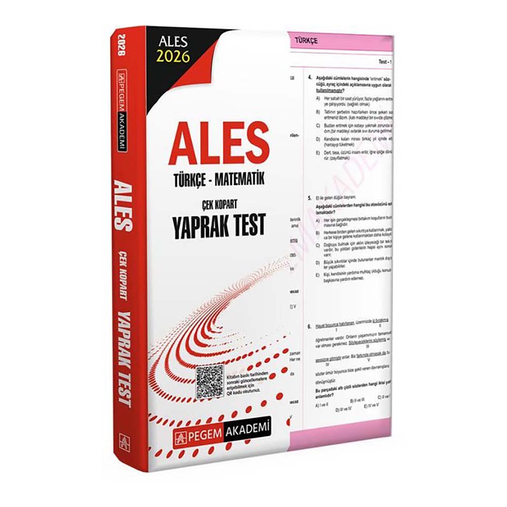 PEGEM AKADEMİ / ALES 2026 TÜRKÇE MATEMATİK - YAPRAK TEST