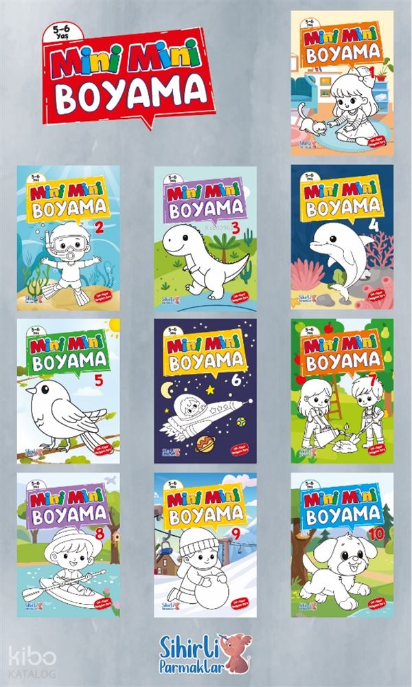 SİHİRLİ PARMAKLAR / MİNİ MİNİ İNCE BOYAMA (10 ÇEŞİT 50 KİTAP TAKIM)