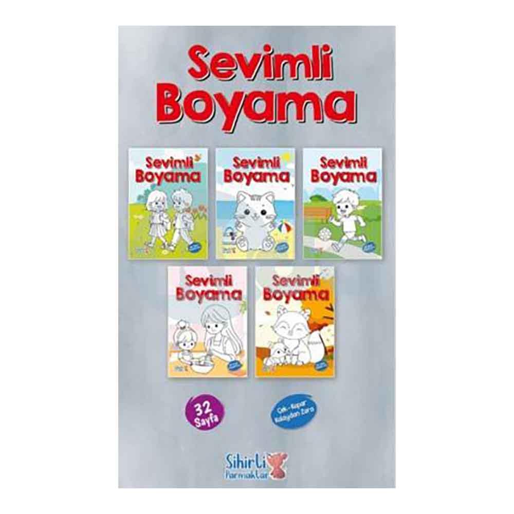 SİHİRLİ PARMAKLAR / SEVİMLİ BOYAMA KİTABI - 5 Lİ (25 KİTAP)BÜYÜK BOY 19X27 32 SAYFA