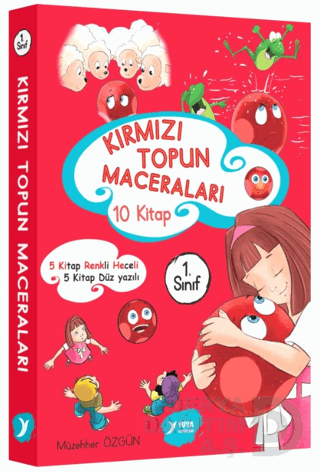 YUVA / 1.SINIF KIRMIZI TOPUN MACERALARI - (10 KİTAP DÜZ - HECELİ)