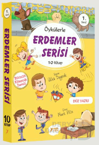 YUVA / 1.SINIF ÖYKÜLERLE ERDEMLER SERİSİ - 10 KİTAP DÜZ YAZILI