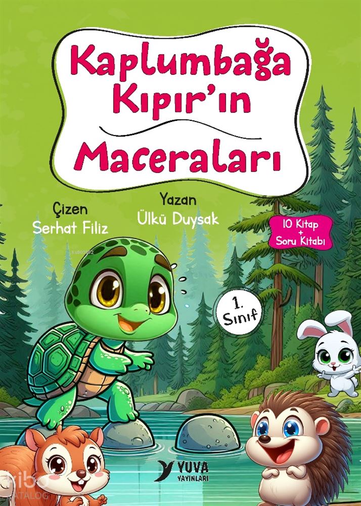 YUVA / KAPLUMBAĞA KIPIRIN MACERALARI - 10 KİTAP (1.SINIF DÜZ)