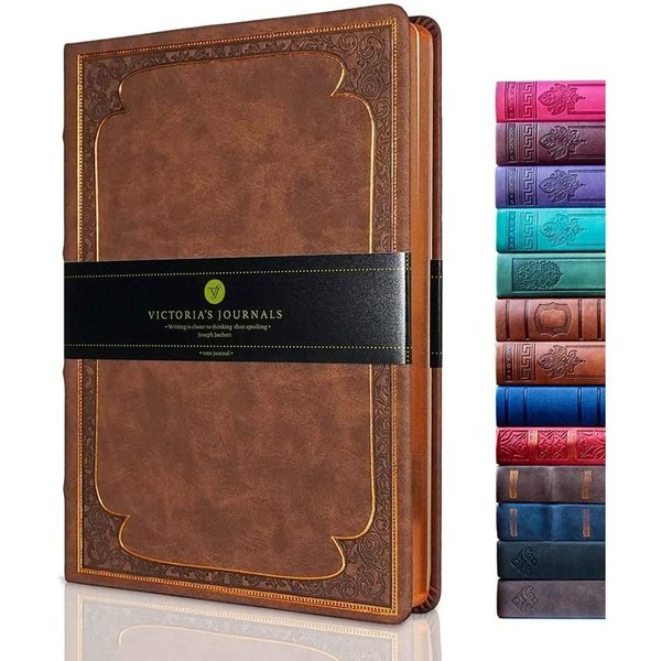 VJ 1177 VİNTAGE OLD BOOK DEFTER DÜZ 14X20 CM 128YP KAHVERENGİ