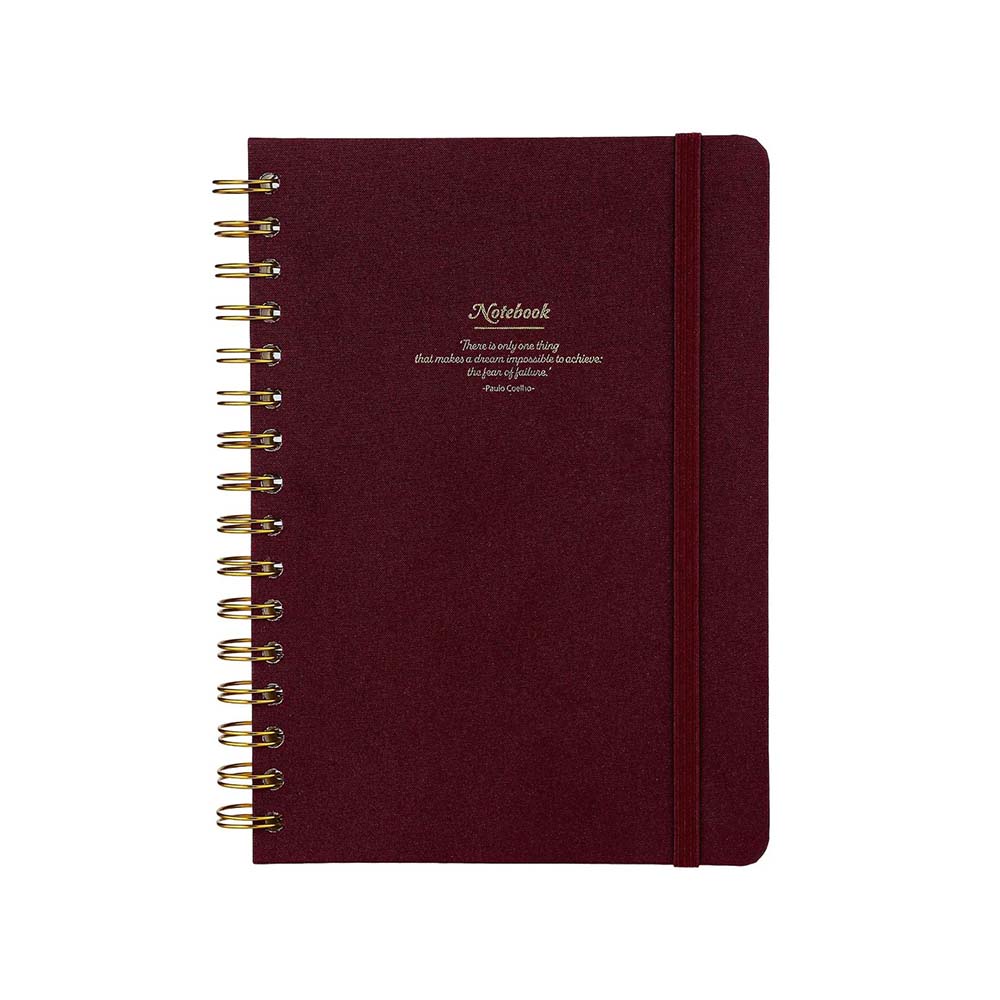 VJ 124-1602 CANVAS SERT KPK SPİRALLİ DEFTER A5 100GR 160 YP ÇİZGİLİ BORDO