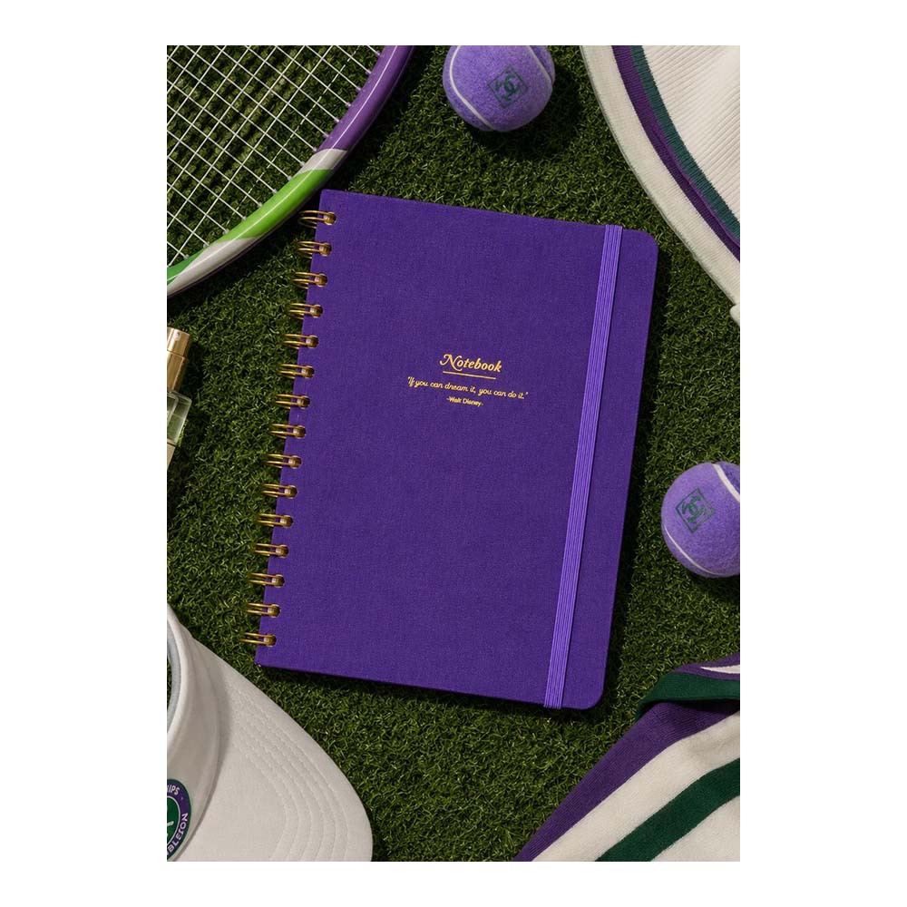 VJ 124-1606 CANVAS SERT KPK SPİRALLİ DEFTER A5 100GR 160 YP NOKTALI MOR