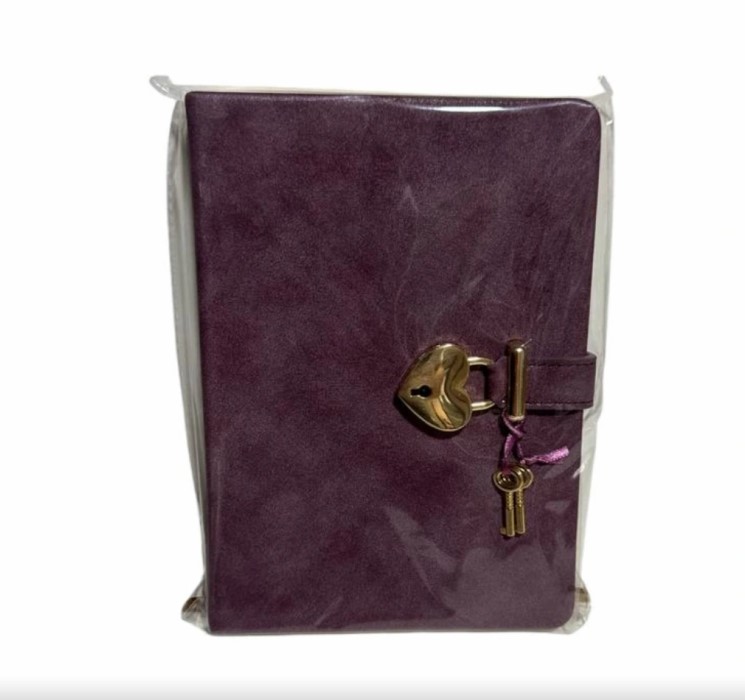 VJ 124-1900 HUSH HUSH KİLİTLİ DEFTER 80GR 180YP ÇİZGİLİ MOR