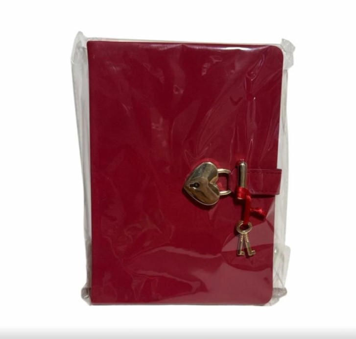 VJ 124-1907 HUSH HUSH KİLİTLİ DEFTER 80GR 180YP ÇİZGİLİ KIRMIZI