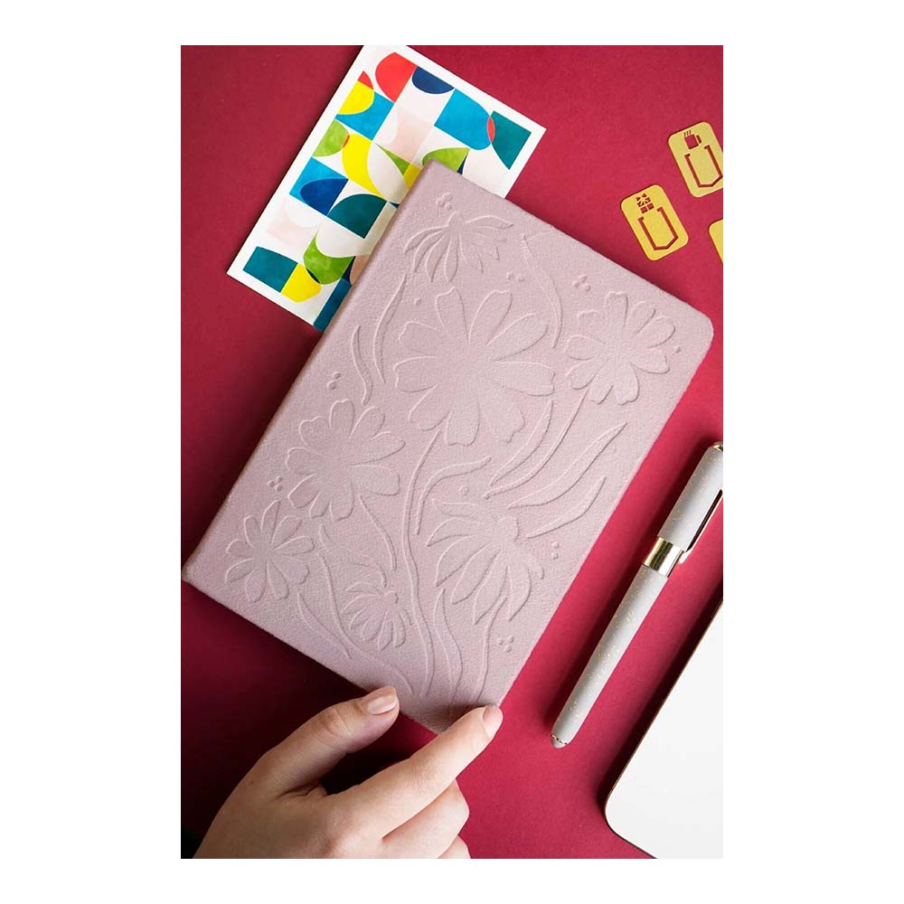 VJ 2072 SRT KPK VELVET DEF A5 160YP 100GR IVORY ÇİZGİLİ PEMBE