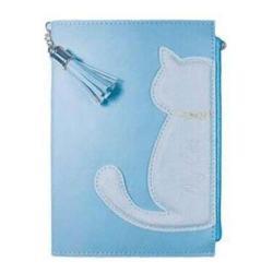 VJ 2128 KEDİLİ GEÇMELİ VEGAN KPK CEPLİ FERMUARLI DEF 13X18 160YP ÇİZGİLİ