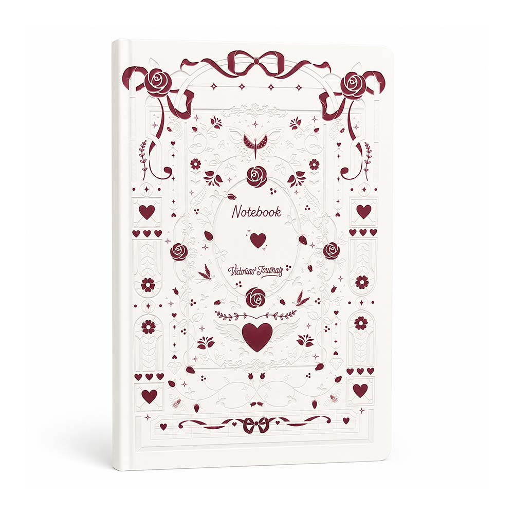 VJ 126-2642 AMOUR VEGAN DERİ SERT KAPAK DEFTER A5 96YP ÇİZGİLİ KUTULU BEYAZ