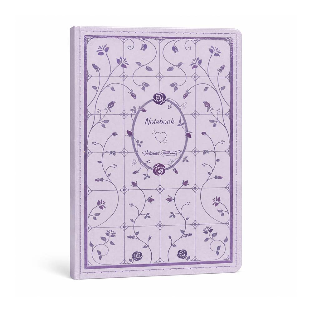 VJ 126-2645 FLEUR VEGAN DERİ SERT KAPAK DEFTER A5 80YP NOKTALI KUTULU MOR