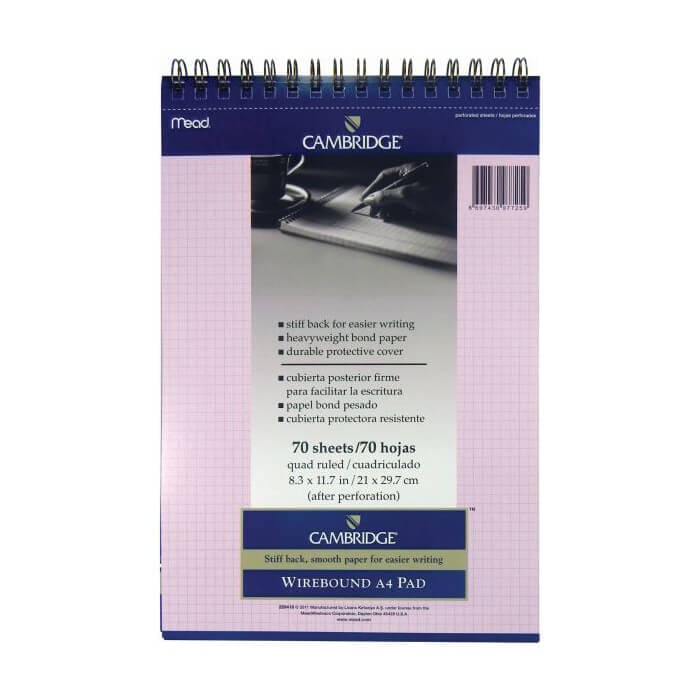 MEAD 259418 BLOKNOT SPİRALLİ PEMBE A4 70YP KARELİ