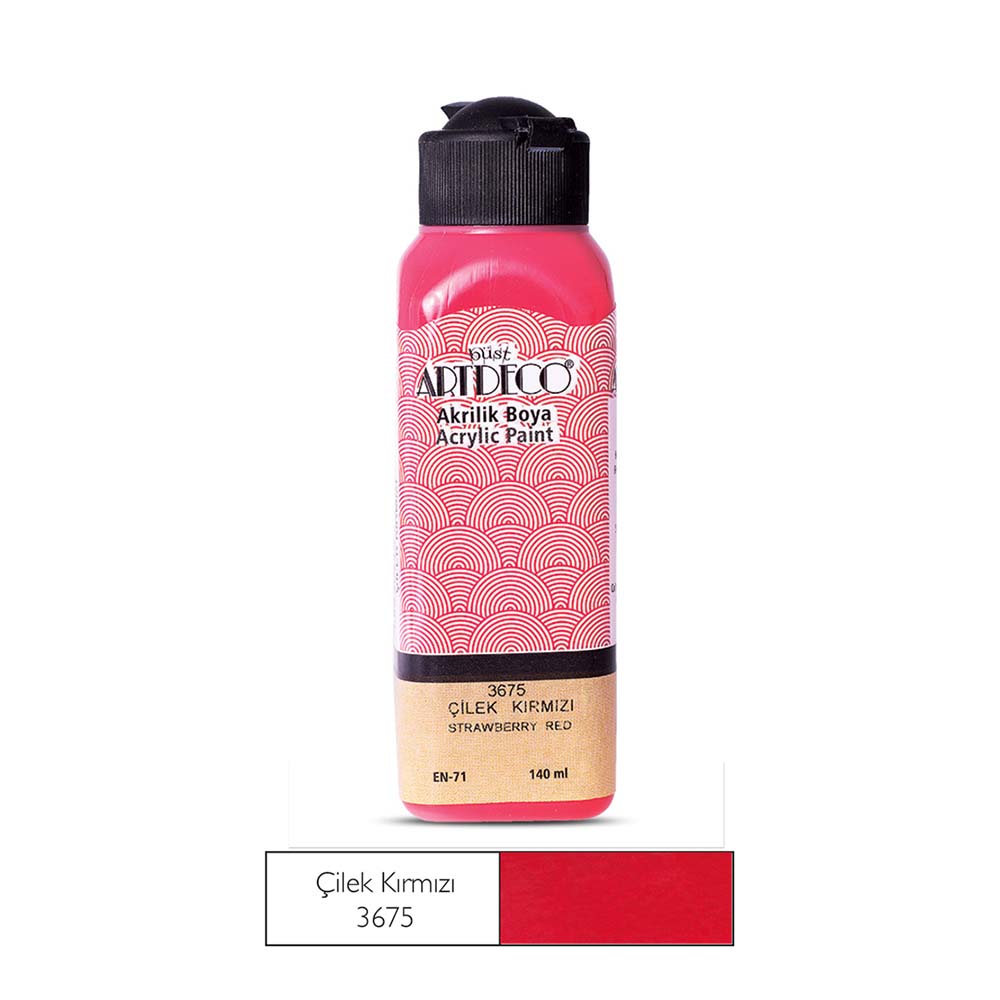 ARTDECO 070R-3675 AKRİLİK BOYA 140ML ÇİLEK KIRMIZI