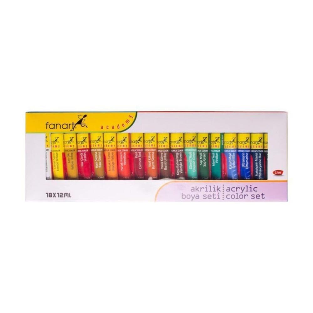 FANART 2000.S18 ACADEMY AKRİLİK BOYA SETİ 18X12ML