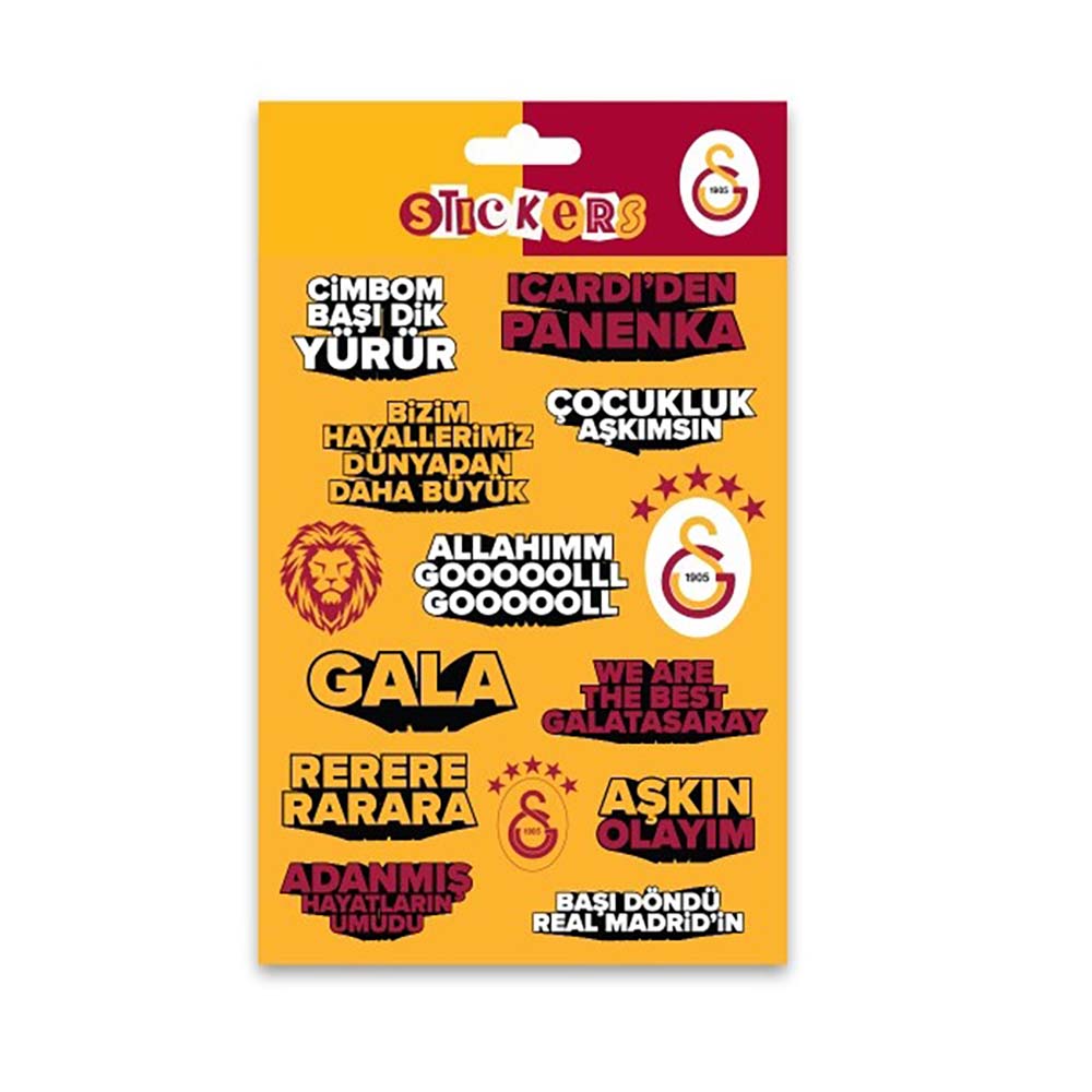 PİOLENT GSST26015 GALATASARAY SARI SLOGAN STİCKER