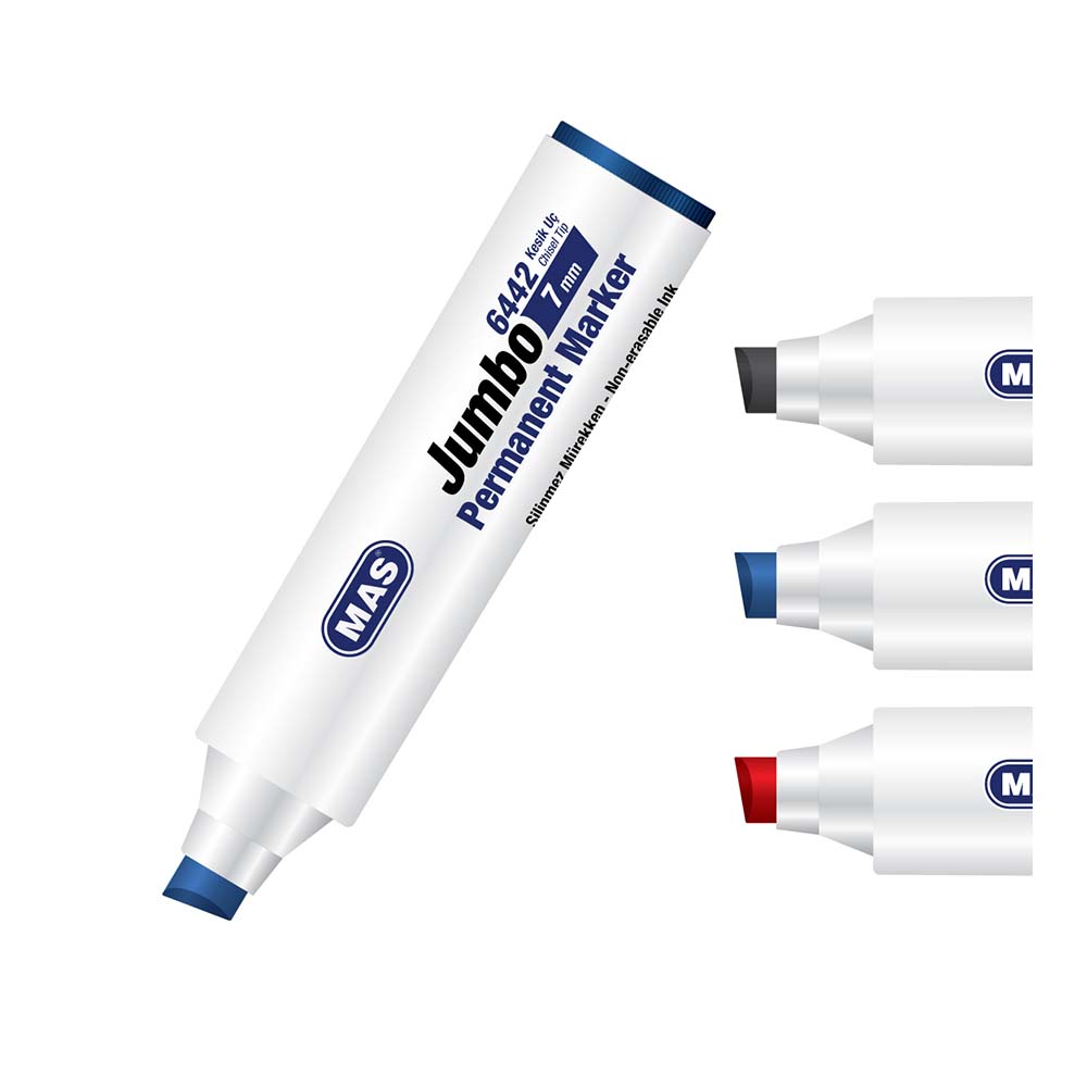 MAS 6442 PERMANENT MARKÖR GENİŞ UÇ 7MM MAVİ
