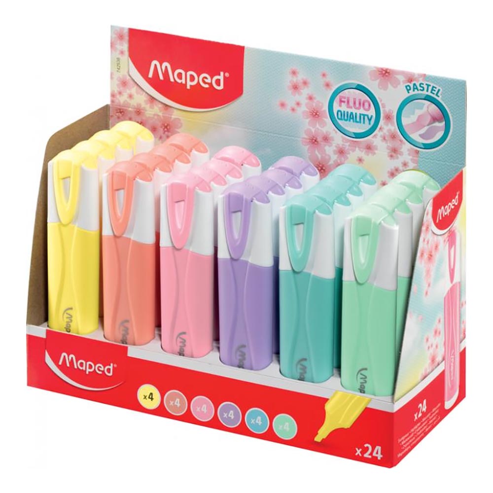 MAPED 742538 PASTEL RENK FOSFORLU KALEM 24LÜ KT
