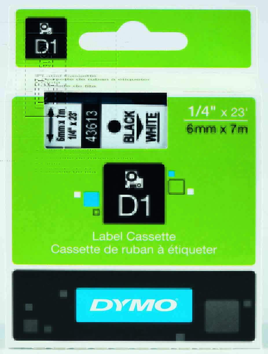 DYMO 43613 D1 YEDEK ŞERİT BEYAZ-SİYAH