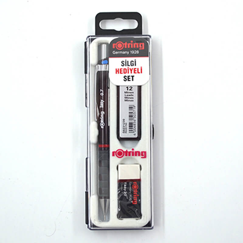 ROTRİNG 3LÜ OKUL SETİ 07MM BORDO VERSATİL+MİN+SİLGİ