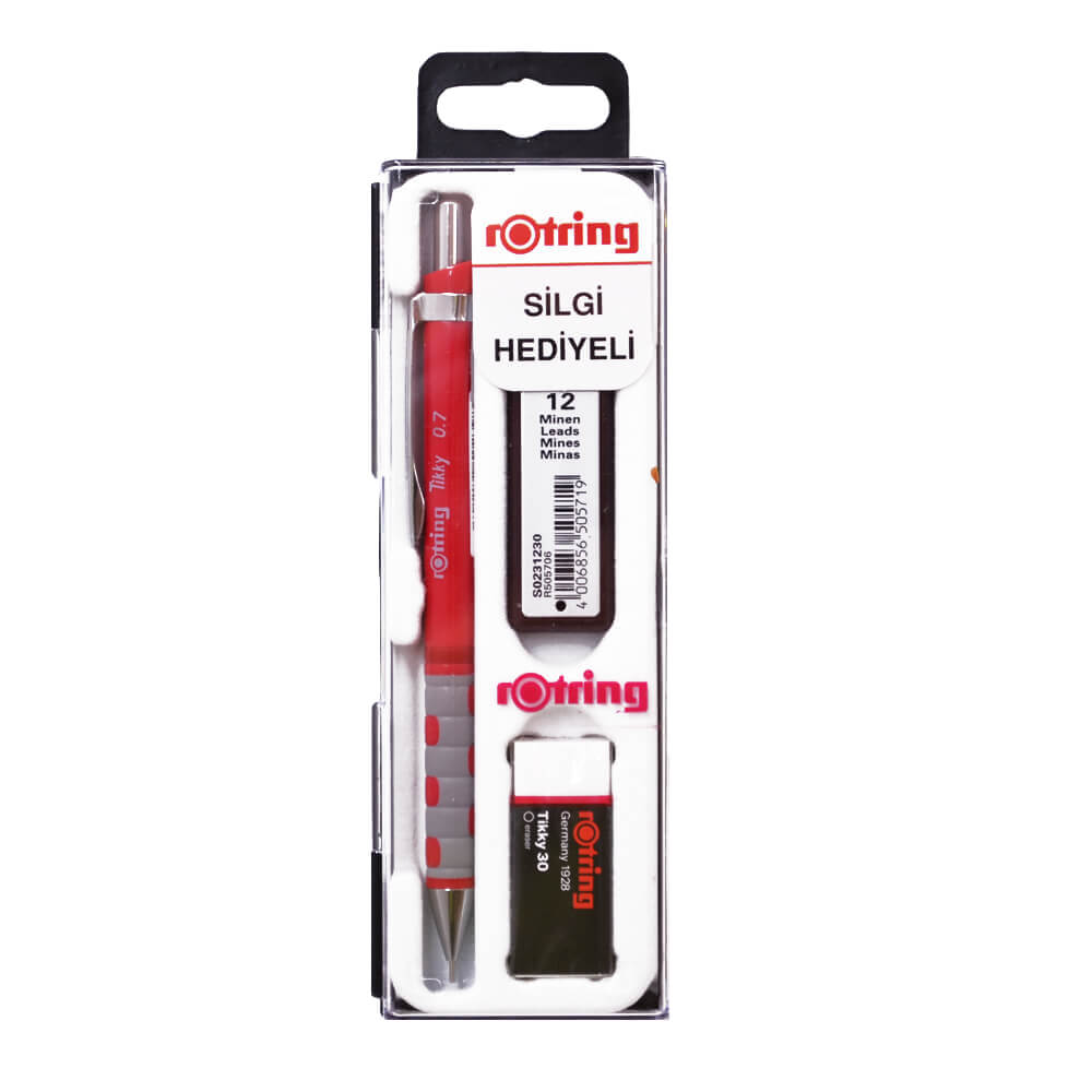 ROTRİNG 3LÜ OKUL SETİ 07MM KIRMIZI VERSATİL+MİN+SİLGİ
