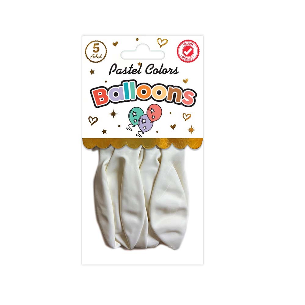 SÜSCÜ BALON 10LU PK PASTEL BEYAZ