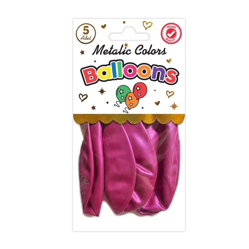 SÜSCÜ BALON 10LU PK METALİK KOYU PEMBE