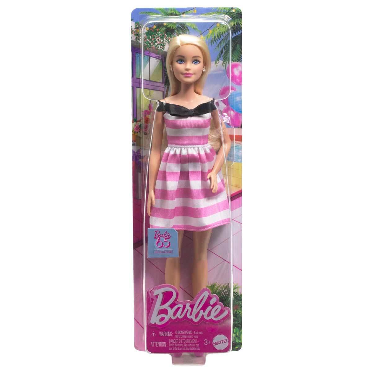 MATTEL HTH66 BARBİE 65.YIL OZEL PEMBE ELBISELI BEBEK 4