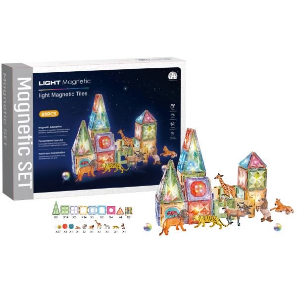 BAŞEL CH1230 MAGNETİC TİLES STAR DİAMOND LİGHT 89 PARÇA