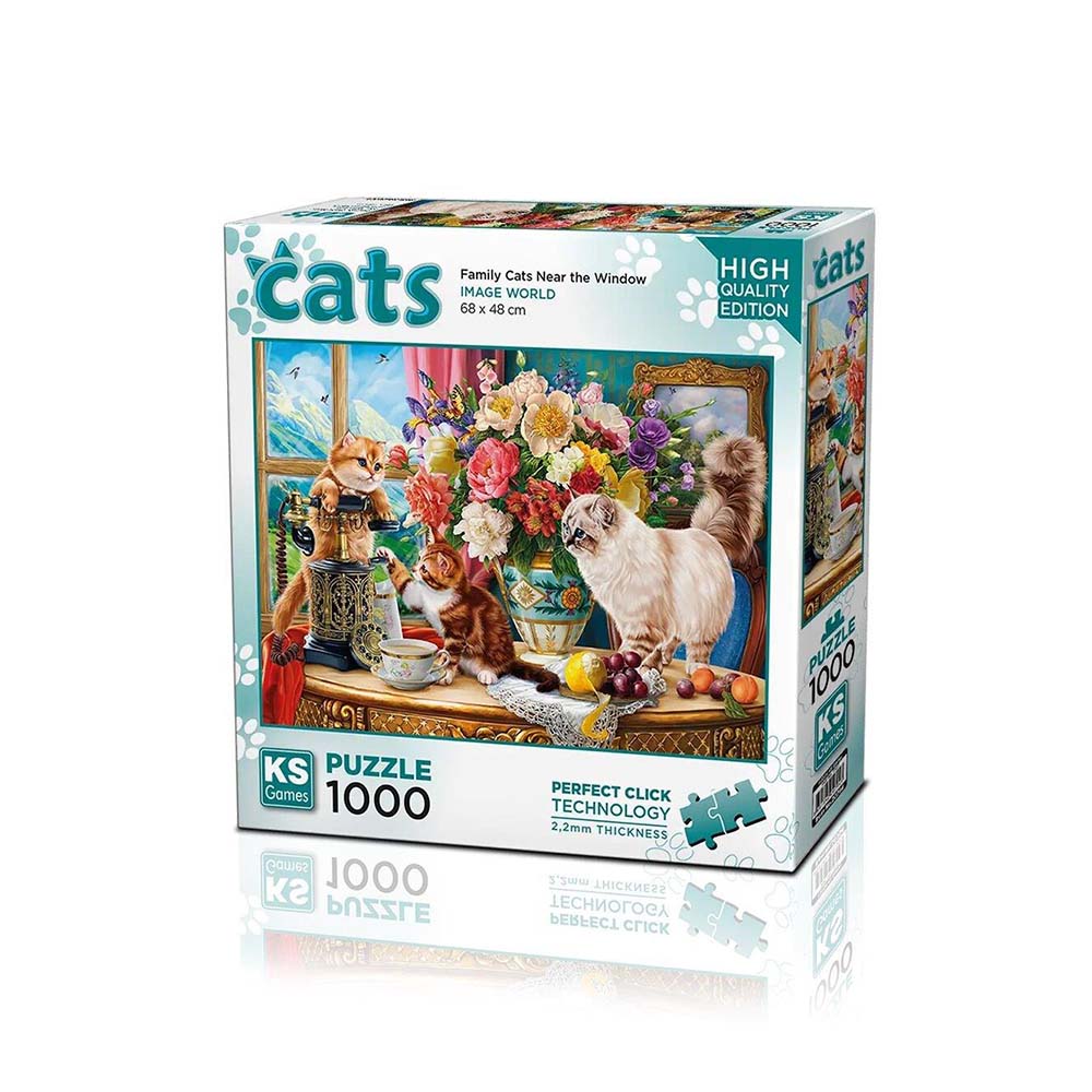 ONUR 20794 PUZZLE 1000 PRÇ FAMİLY CATS NEAR THE WİNDOW