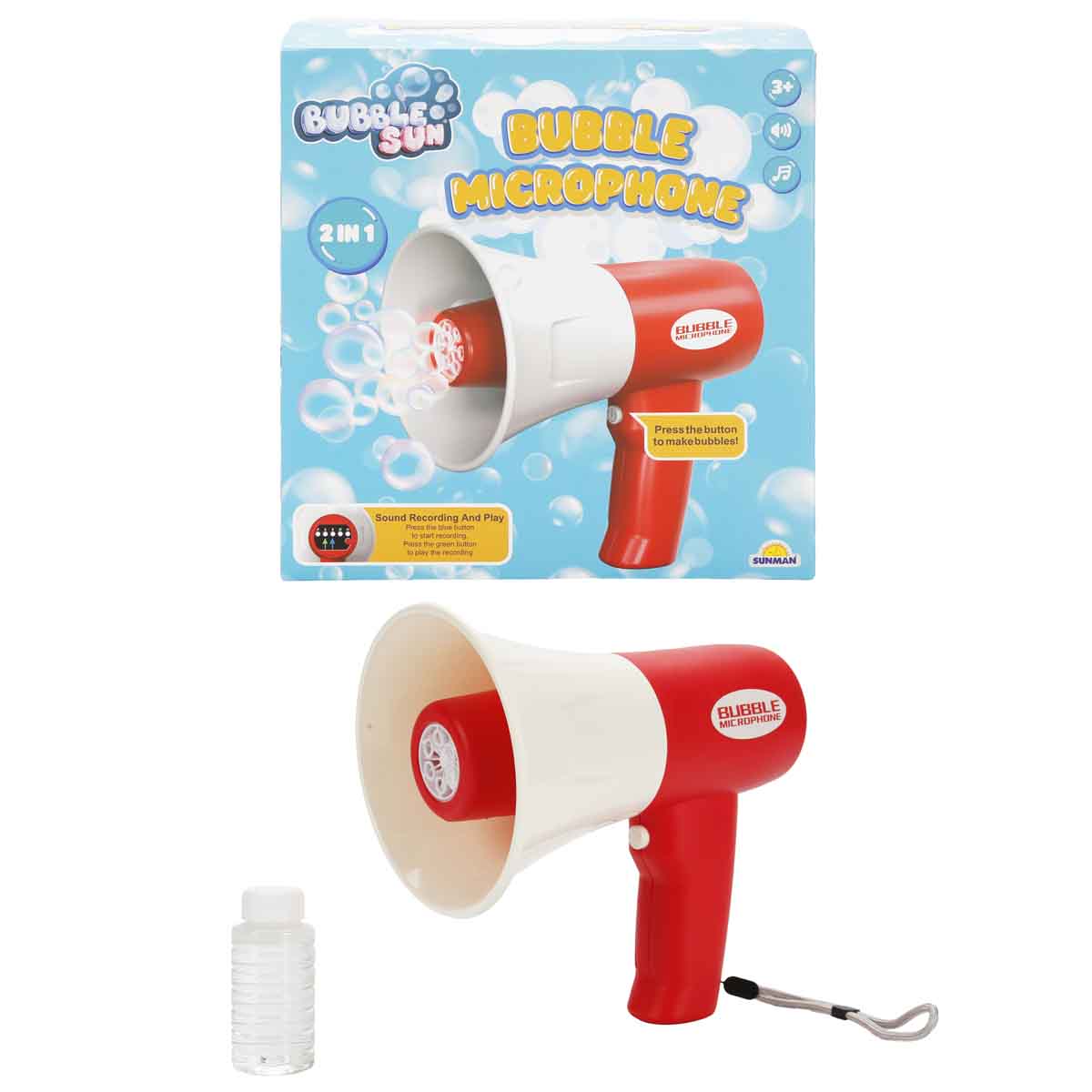 SUNMAN 44324A BUBBLE SUN MEGAFON KÖPÜK OYUNU 2İN1 MÜZİKLİ/IŞIKLI