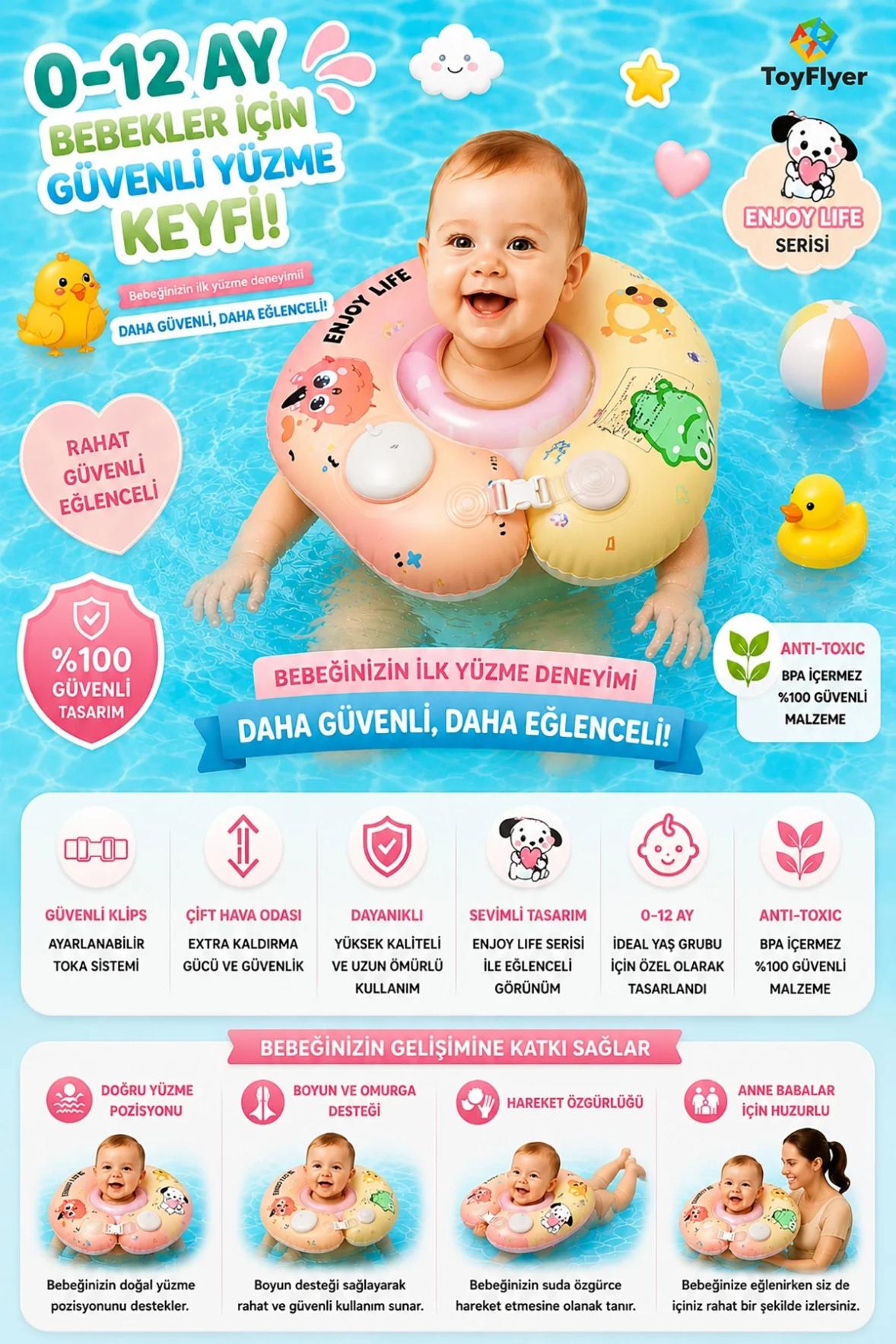 TOYFLYER POMPALI ŞİŞME BOYUN SİMİDİ ANİMAL NR007
