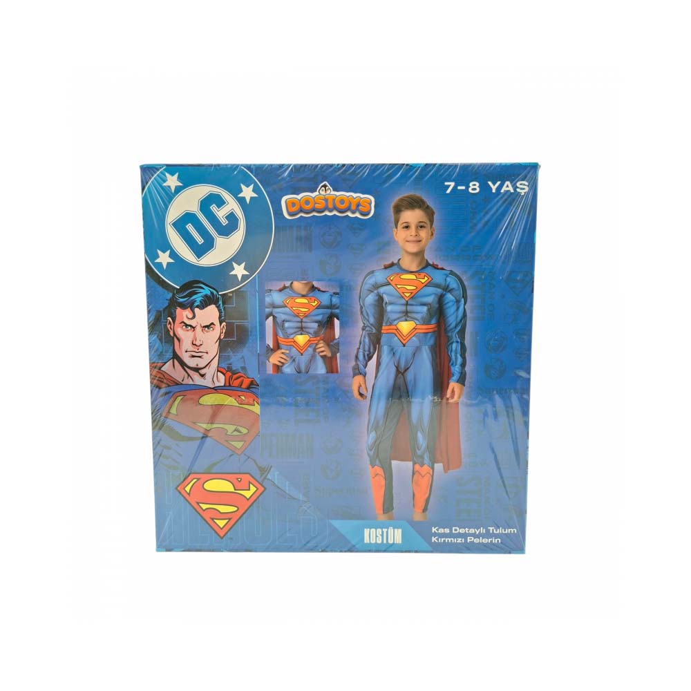 DOSTOYS SÜPERMAN KASLI KOSTÜM 7-8 YAŞ KUTULU