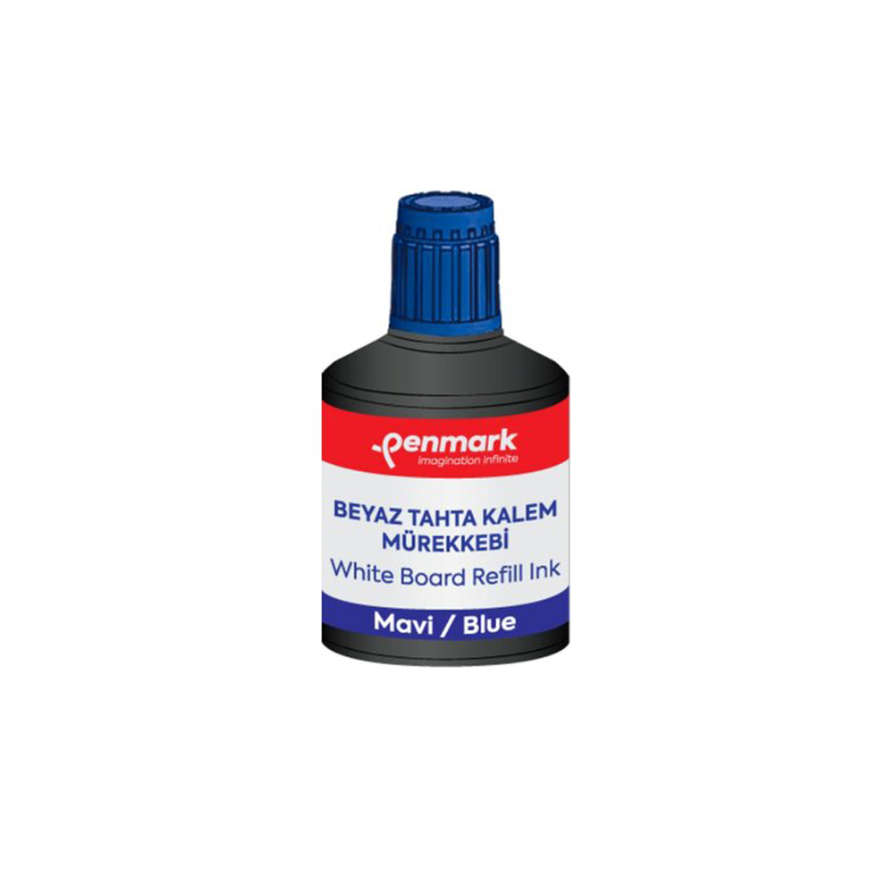 PENMARK HS107 02 BEYAZ TAHTA KALEMİ MÜREKKEBİ 100ML MAVİ
