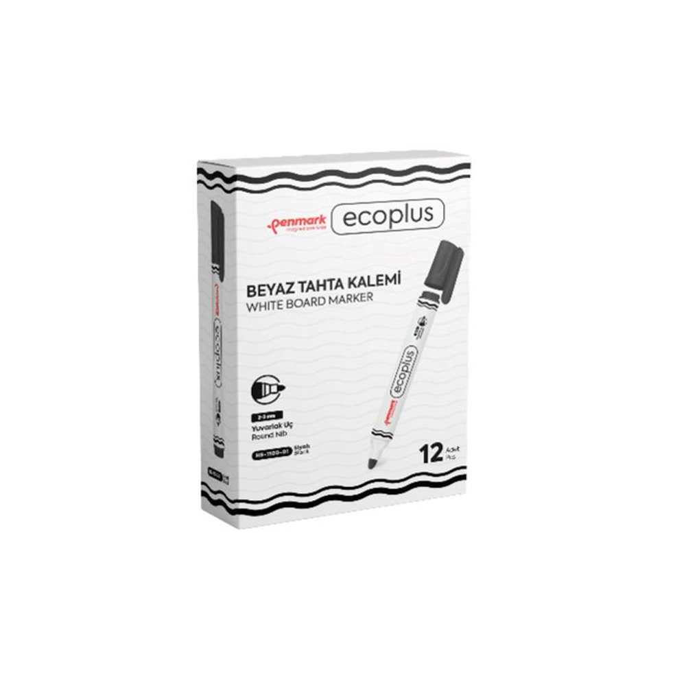 PENMARK HS1100-01 BEYAZ TAHTA KALEMİ ECOPLUS SİYAH