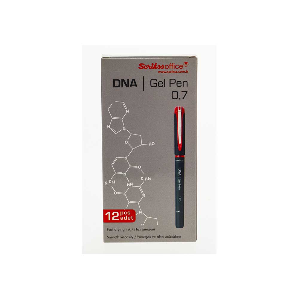 SCRİKSS DNA JEL TÜKENMEZ KALEM 07MM KIRMIZI