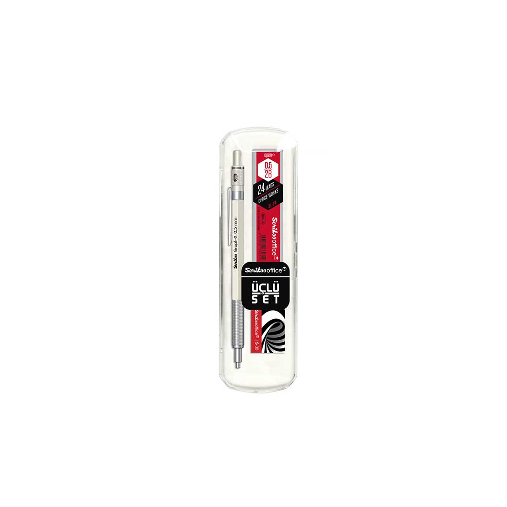 SCRİKSS GRAPH-X 3LÜ VERSATİL SET 05MM SİLGİ+MİN BEYAZ
