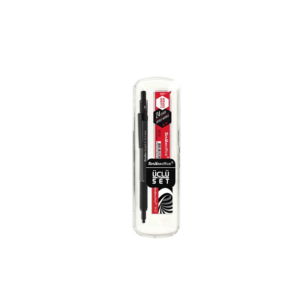SCRİKSS GRAPH-X 3LÜ VERSATİL SET 05MM SİLGİ+MİN ANTRASİT