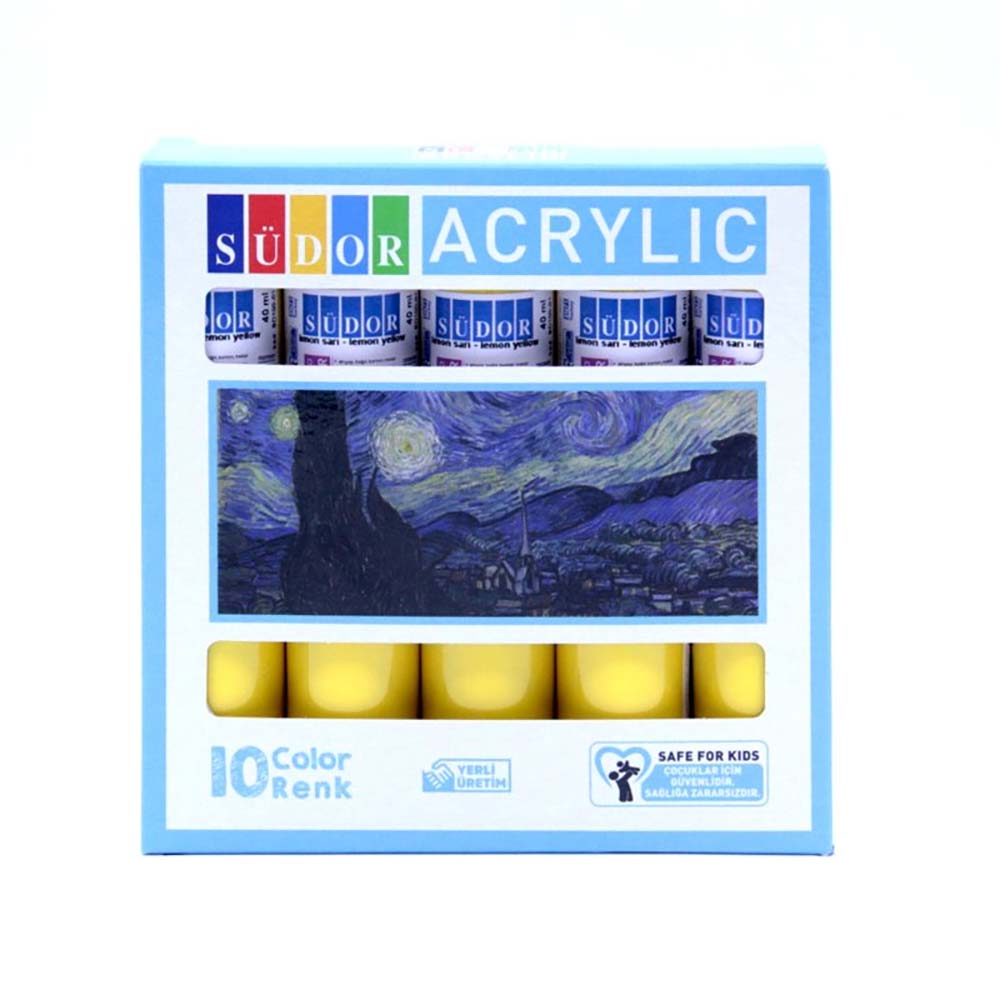 SÜDOR SD100-01 AKRİLİK BOYA 40ML ŞİŞE LİMON SARI