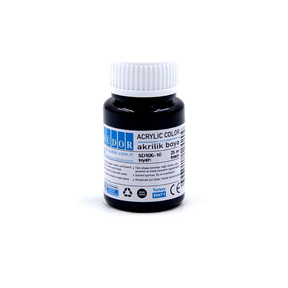 SÜDOR SD100-10 AKRİLİK BOYA 40ML ŞİŞE SİYAH