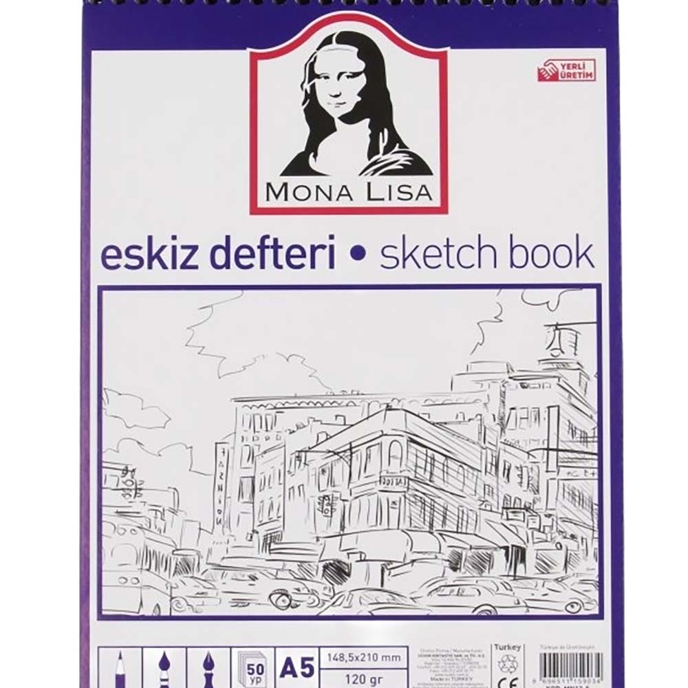 SÜDOR MN13-5 A5 SRT KPK MONA LİSA ESKİZ DEF 120GR 50YP