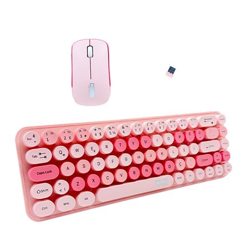 MUGGLE MU-1763P KABLOSUZ KLAVYE+MAOUSE SETİ PEMBE