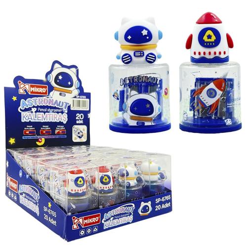 MİKRO SP6765 FİGÜRLÜ PVC KALEMTRAŞ ASTRONOT 20Lİ KT