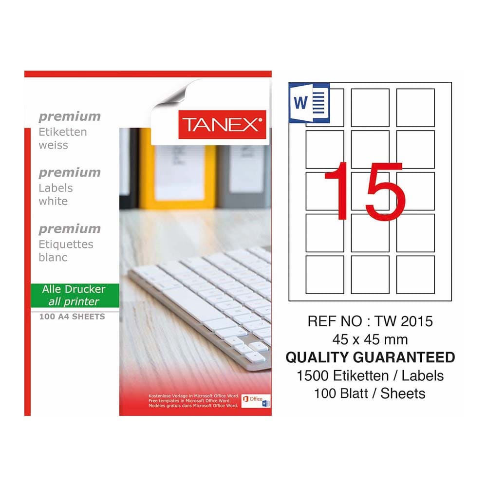 TANEX TW-2015 LAZER ETİKET 45X45MM