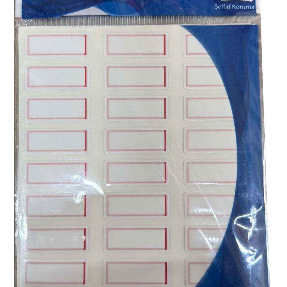 TANEX TNX-702 ŞEFFAF KORUMALI ETİKET 12X30 KIRMIZI