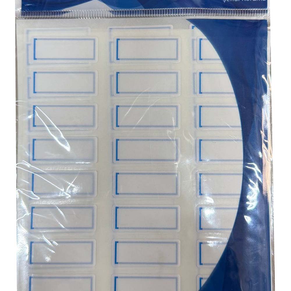 TANEX TNX-703 ŞEFFAF KORUMALI ETİKET 12X30 MAVİ