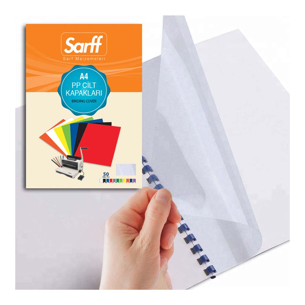 SARFF 15201105 A4 CİLT KAPAĞI ŞEFFAF BUZLU 50Lİ