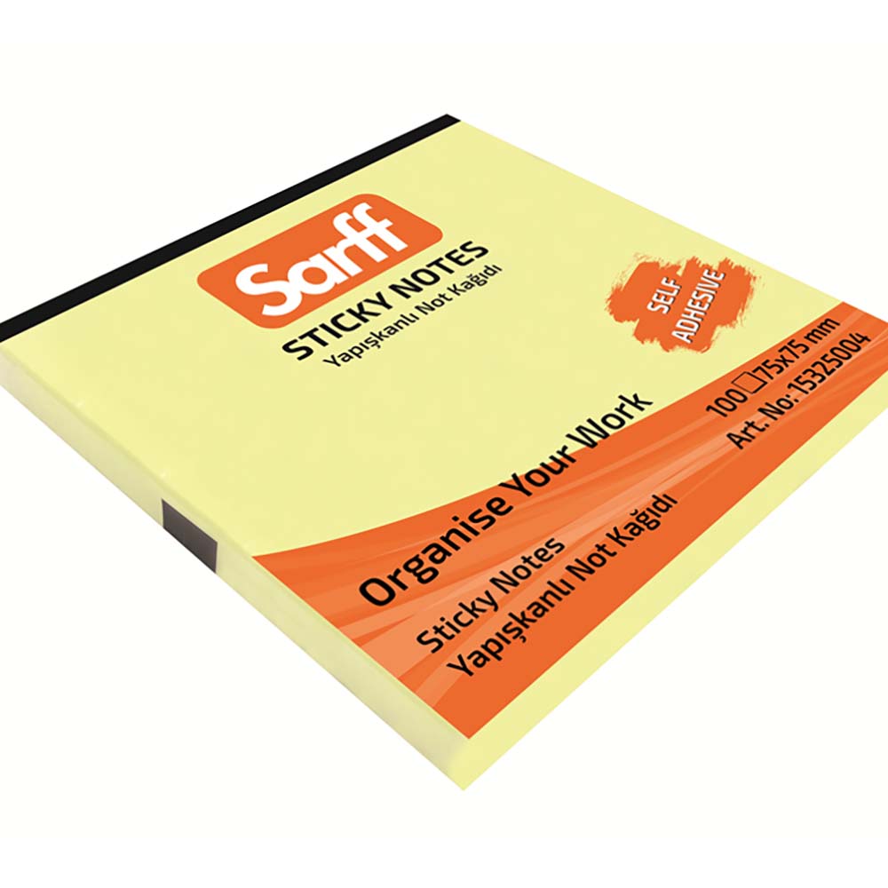 SARFF 15325004 75X75MM NOT KAĞIDI SARI 100YP