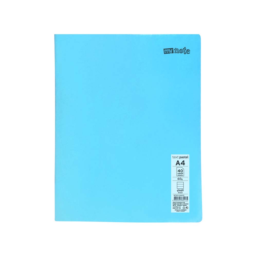 UMUR MTXPA-A440-Ç MYNOTE TEXT PASTEL DEF A4 40YP ÇİZGİLİ